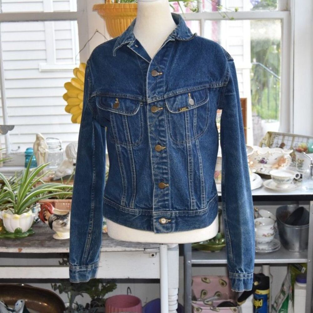 Vintage 1980s Lee Riders Denim Trucker Jacket USA Union Made Women’s Size Medium